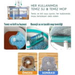 Smarter Aqua Master Temi̇z & Ki̇rli̇ Suyu Ayirma Özelli̇ği̇ Otomati̇k Temi̇zli̇k Seti̇ Mop Paspas + Yedek Mop