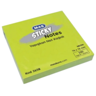 Mas 3658 Yapışkanlı Not 76x76 Mm 100 Yaprak Neon