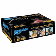 Dolphin Çok Amaçlı Pudrasız Nitril Eldiven Large Siyah 100'lü Paket