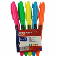 Kraf 340 Kalem Tipi Fosforlu Kalem  5  Renk