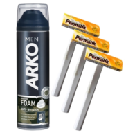 Arko Tıraş Köpüğü 200 Ml + Gilette Permatik Tıraş Bıçağı 3 Adet Hediyeli