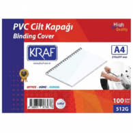 Kraf Pvc Cilt Kapağı A4 Şeffaf 100'lü