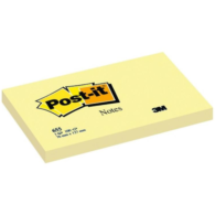 3M Post-it 655 Yapışkanlı Not Kağıdı 76 mm x 127 mm Sarı 100 Yaprak