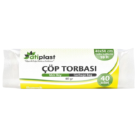 Ersopack-Atiplast Çöp Torbası 80 gr 40 x 50 cm Şeffaf 40'lı Ersopack-Atiplast Çöp Torbası 80 gr 40 x 50 cm Şeffaf 40'lı