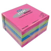 Mas 3666 Yapışkanlı Küp Not Kağıdı 76 x 76 Mm 400 Yaprak Neon Renkli