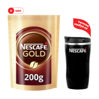 Nescafe Gold 200 Gr 4'lü Set – 2 Adet Thermo Mug Hediyeli