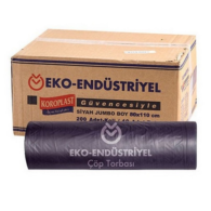 Koroplast Eko Endüstriyel Çöp Torbası Jumbo 80 x 110 cm Siyah 20'li Koli