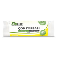 Ersopack-Atiplast Çöp Torbası 80 gr 40 x 50 cm Şeffaf  40'lı