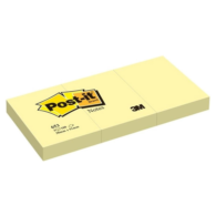 3M Post-it 653 Yapışkanlı Not Kağıdı 38 mm x 51 mm Sarı 100 Yaprak x 3 Blok