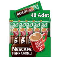 Nescafe 3'ü 1 Arada Kahve Fındık Aromalı 17 gr 48'li Paket