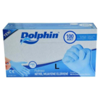 Dolphin Pudrasız Nitril Eldiven Large Mavi 100'lü Paket