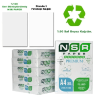 NSR Paper Recycle Premium A4 80 gr 1 Koli 5x500 Yaprak Fotokopi Kağıdı