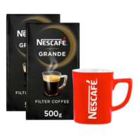 Nescafe Grande Filtre Kahve 500 gr 2'li Paket+ Kırmızı Kupa Bardak Hediyeli