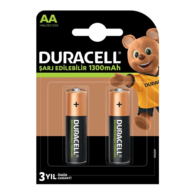 Duracell AA Kalem Şarj Edilebilir Kalem Pil 1300 mAh 2'li