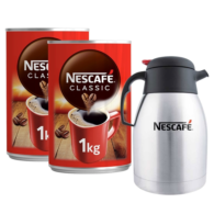 Nescafe Classic Kahve Teneke Kutu 1000 gr 2'li Paket + Nescafe Termos 1,5 lt Hediyeli
