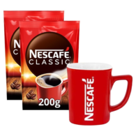 Nescafe Classic Kahve 200 gr 2'li Paket + Kırmızı Kupa Bardak Hediyeli