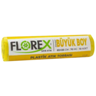 Florex  Çöp Torbası Plastik 350 gr 65 x 85  Sarı 10'lu x 20 rulo