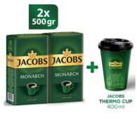 Jacobs Monarch Filtre Kahve 2x500 gr + 400 ml Thermo Cup Hediyeli