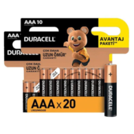 Duracell Alkalin AAA 20li İnce Kalem Pil