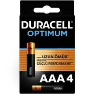 Duracell Optimum İnce Kalem Pil AAA 4'lü