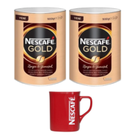 Nescafe Gold Kahve Teneke Kutu 900gr 2'li Paket + Nestle Kahve Fincanı Hediyeli