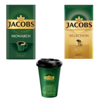 Jacobs Monarch Filtre Kahve 250 gr + Jacobs Selection Filtre Kahve 250 gr + Thermo Mug 400 Ml Hediyeli