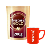 Nescafe Gold Kahve Eko Paket 200 Gr + Nescafe Kahve Fincanı Kırmızı Hediyeli
