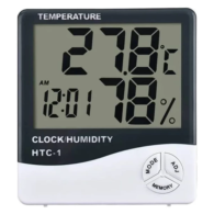 HTC-1 Dijital Termometre Sıcaklık Ve Nem Ölçer Alarmlı Masa Saati