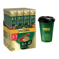 Jacobs 3'ü 1 Arada Gold Yoğun Lezzet 18 gr 40'lı Hazır Kahve + Jacobs Thermo Mug 400 Ml Hediyeli
