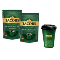 Jacobs Monarch Eko Paket Gold Kahve 2 x 200 Gr + Jacobs Thermo Cup 400 Ml Hediyeli