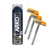 Arko Tıraş Köpüğü 200 Ml + Gilette Permatik Tıraş Bıçağı 3 Adet Hediyeli