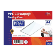 Kraf Pvc Cilt Kapağı A4 160 Micron Beyaz 100'lü