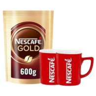 Nescafe Gold Ekonomik Paket 600 Gr + 2 Adet Nescafe Kırmızı Kupa Hediyeli
