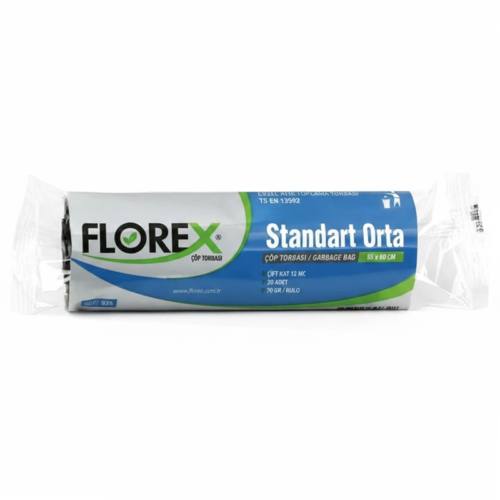 Florex Çöp Torbası 80 gr 55 X 60 Orta Boy Siyah