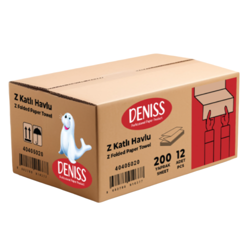 Deniss Z Katlı Kağıt Havlu 200 Yaprak 12'li