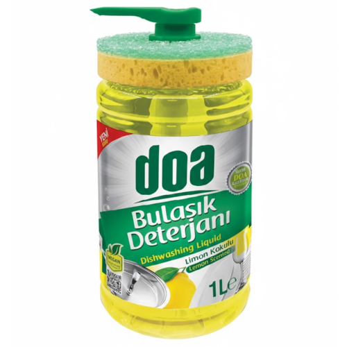 Doa Sıvı Bulaşık Deterjanı1000 Ml Süngerli Limon Kokulu Doa Sıvı Bulaşık Deterjanı1000 Ml Süngerli Limon Kokulu