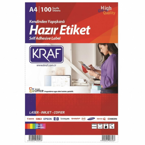 Kraf KF-2002 Yuvarlak Kenar Etiket 199.6X143.5 100 Sf