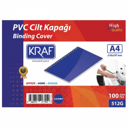 Kraf Pvc Cilt Kapağı A4 160 Mic 100'lü Mavi