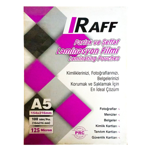 A5 125 Micron Laminasyon Filmi 100'lü A5 125 Micron Laminasyon Filmi 100'lü