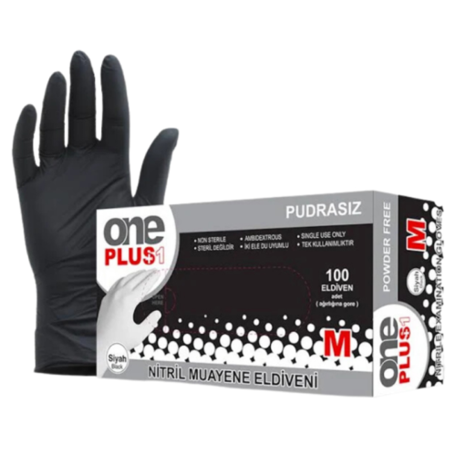 Oneplus Pudrasız Nitril Eldiven M 100'lü Siyah