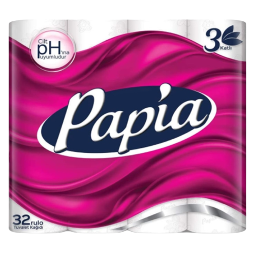 Papia 3 Katlı 32 Rulo Tuvalet Kağıdı Papia 3 Katlı 32 Rulo Tuvalet Kağıdı