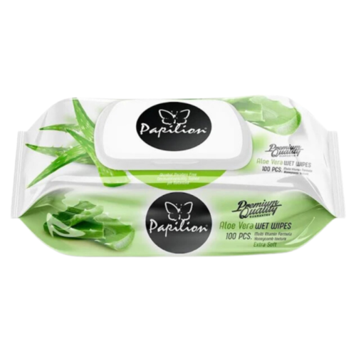 Papilion Aloe Vera Kapaklı Islak Mendil 100'lü 