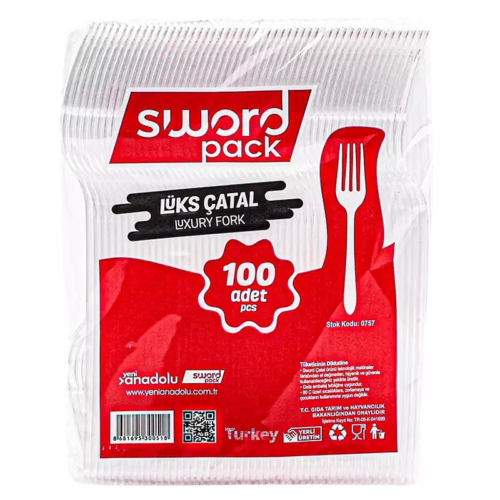 Sword Smartpack Lux Plastik Çatal 100'lü Şeffaf