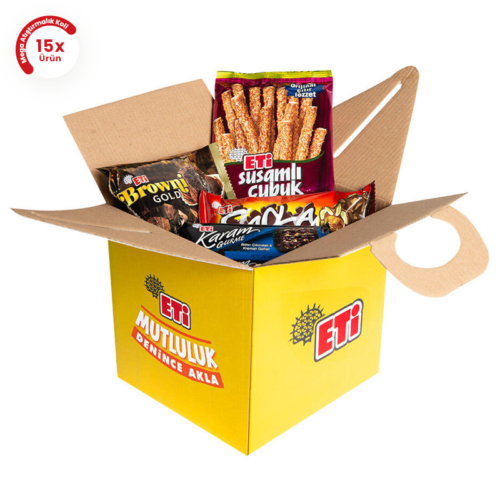 Eti Mutluluk Kolisi Mega Atıştırmalık Paketi 15 Parça