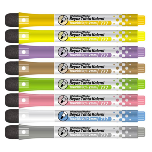 Kraf 777 Mıknatıslı & Silgili Tahta Kalemi 8'li Set Kraf 777 Mıknatıslı & Silgili Tahta Kalemi 8'li Set