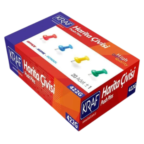 Kraf 422 Harita Çivisi 18 li Paket Kraf 422 Harita Çivisi 18 li Paket