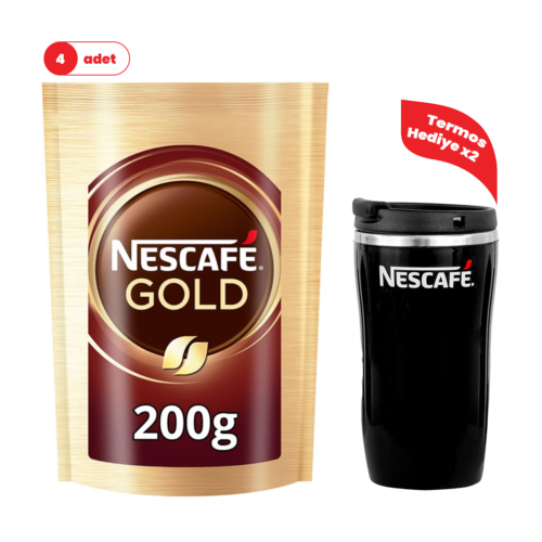 Nescafe Gold 200 Gr 4'lü Set – 2 Adet Thermo Mug Hediyeli Nescafe Gold 200 Gr 4'lü Set – 2 Adet Thermo Mug Hediyeli