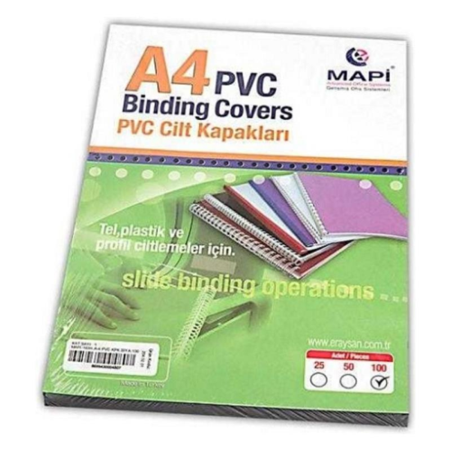 Mapi Pvc A4 Opak 160 Micron Cilt Kapağı Siyah 100'lü