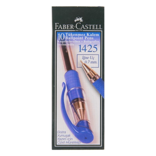 Faber Castell 1425 Tükenmez Kalem 0.7 mm İğne Uçlu Mavi 10 Adet