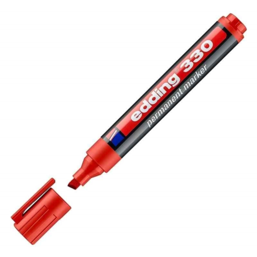 Edding 330 Markör Kalem Kesik Uçlu Kırmızı